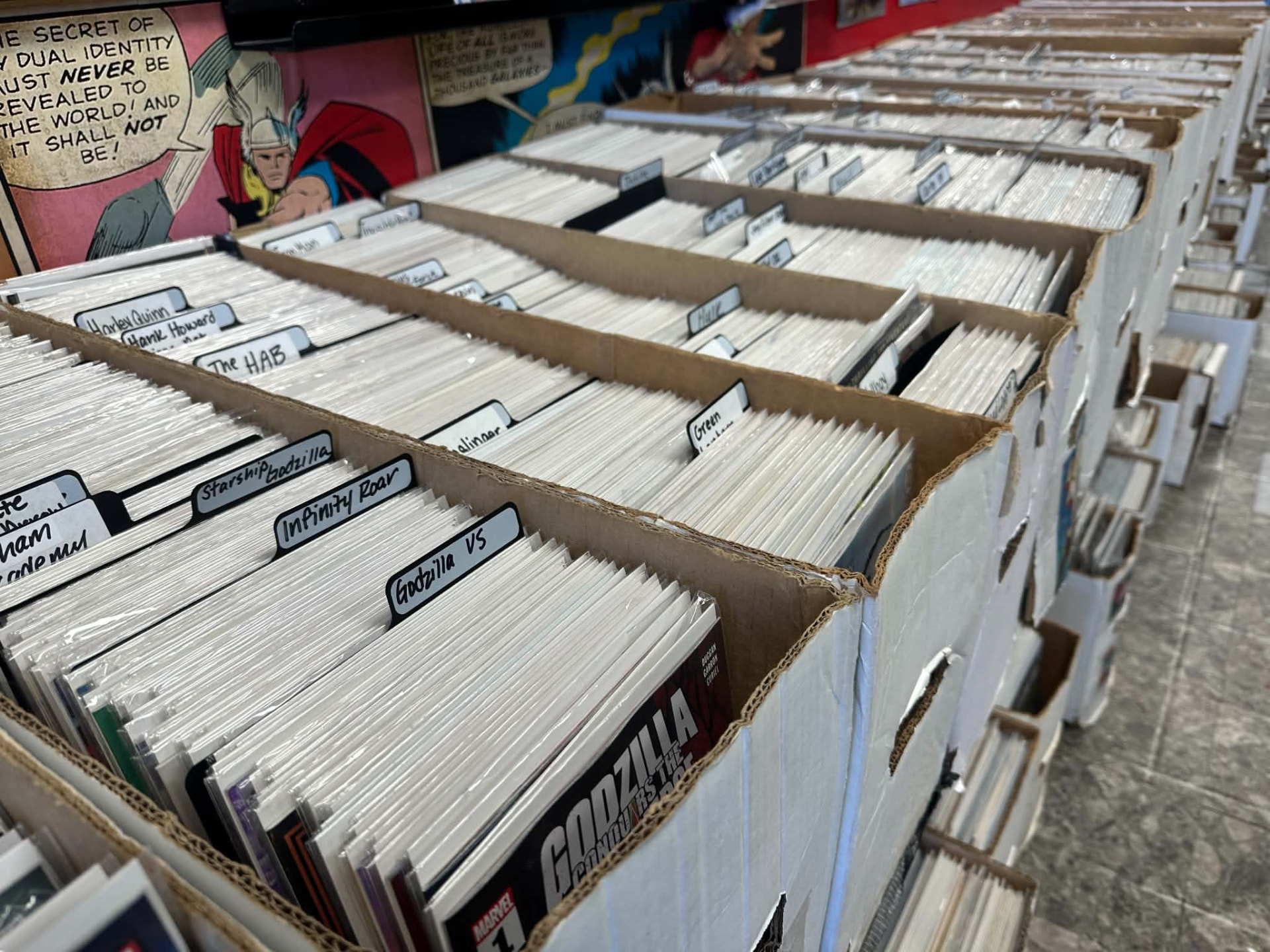 The shop's pull box wall